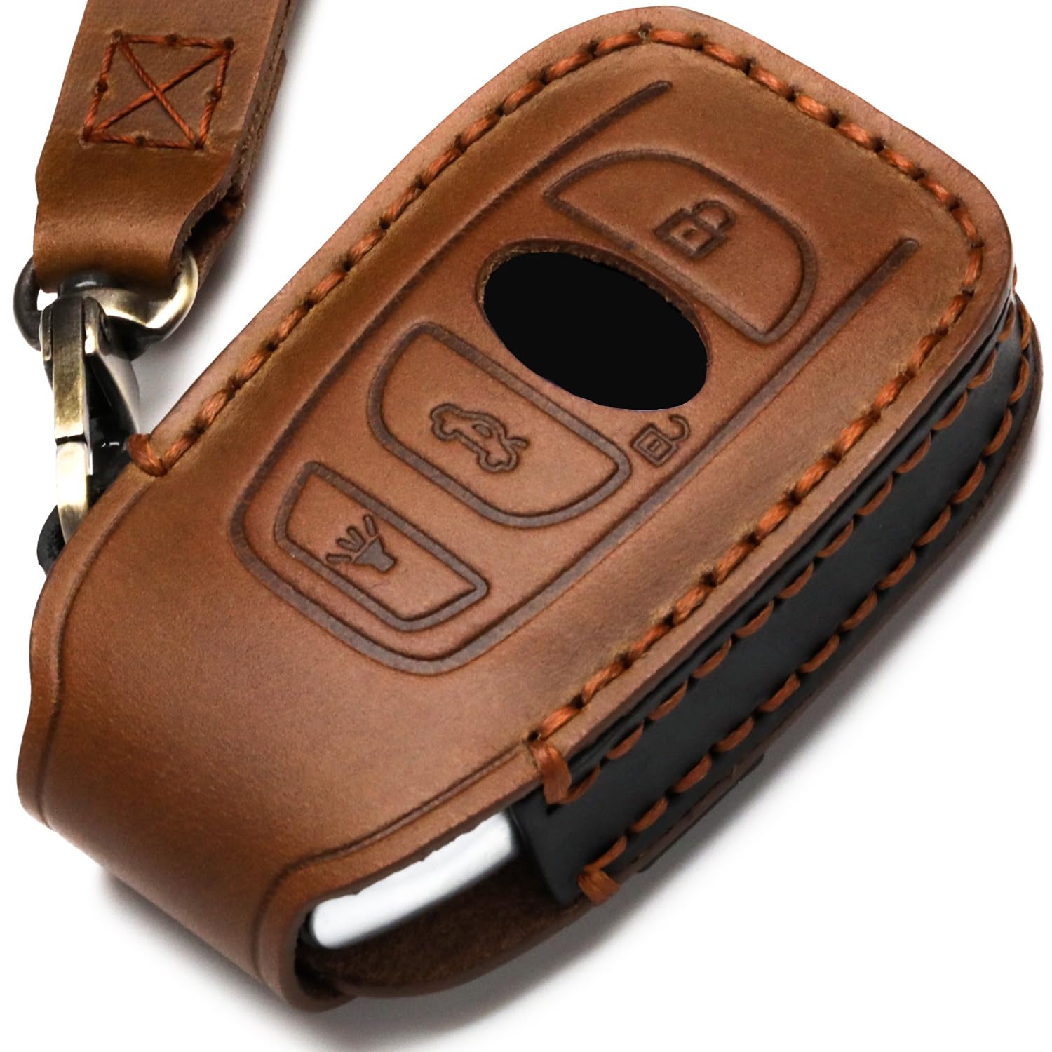 ZiHafate ZiHafate Leather Cover Key Fob Case Compatible with Subaru Keyless Remote Control Forester Impreza Outback WRX BRZ Legacy and XV Crosstrek etc. - View 3 of 5