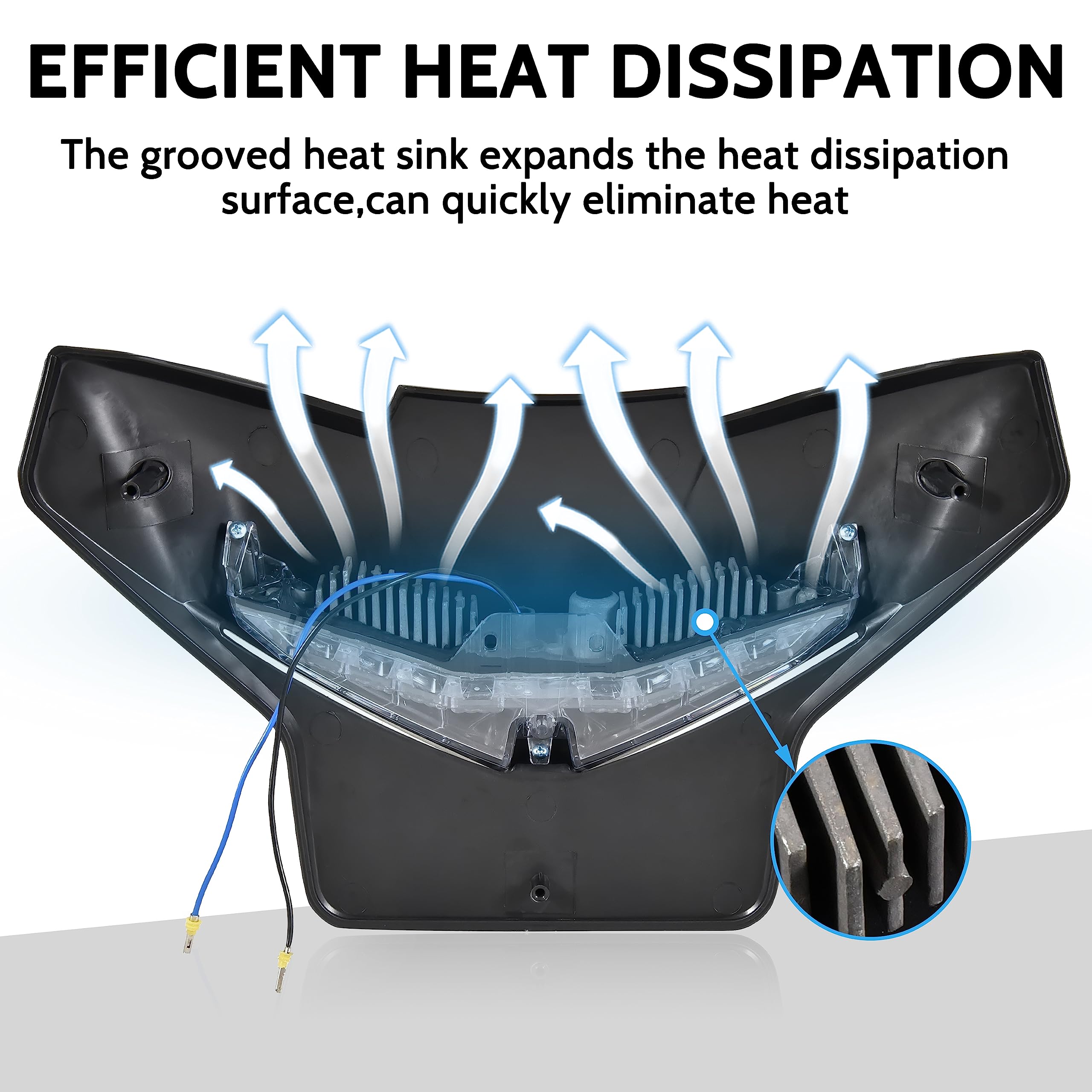 SAUTVS SAUTVS LED Auxiliary Light DRL Kit for Can Am Ryker, Black Hood Panel with Daytime Running Light for Can-Am Ryker 600 900 Sport and Rally Edition All - View 4 of 7