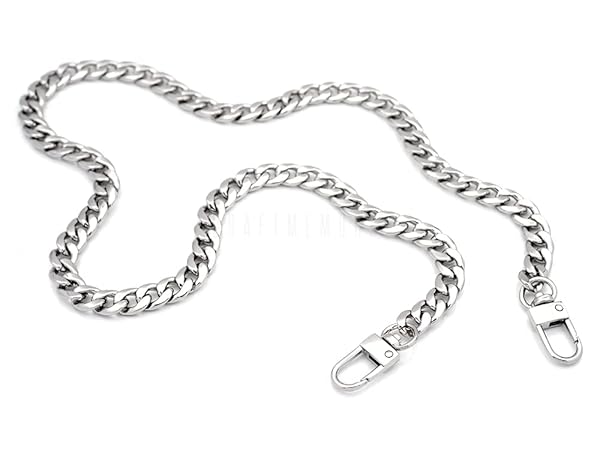CRAFTMEMORE CRAFTMEMORE Purse Chain Strap 23.6 Inches Silver Crossbody Iron Chain Handle for Handbag Replacement and Cosmetic Clutch Accessories