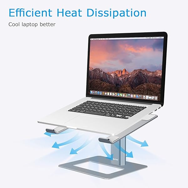 BoYata BoYata Ergonomic Aluminum Laptop Stand Adjustable Holder for MacBook Pro Air Dell Lenovo HP Samsung 11-17 Inch Laptops - View 6 of 8