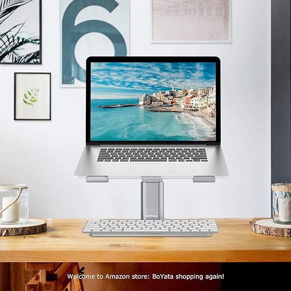 BoYata BoYata Ergonomic Aluminum Laptop Stand Adjustable Holder for MacBook Pro Air Dell Lenovo HP Samsung 11-17 Inch Laptops - View 8 of 8