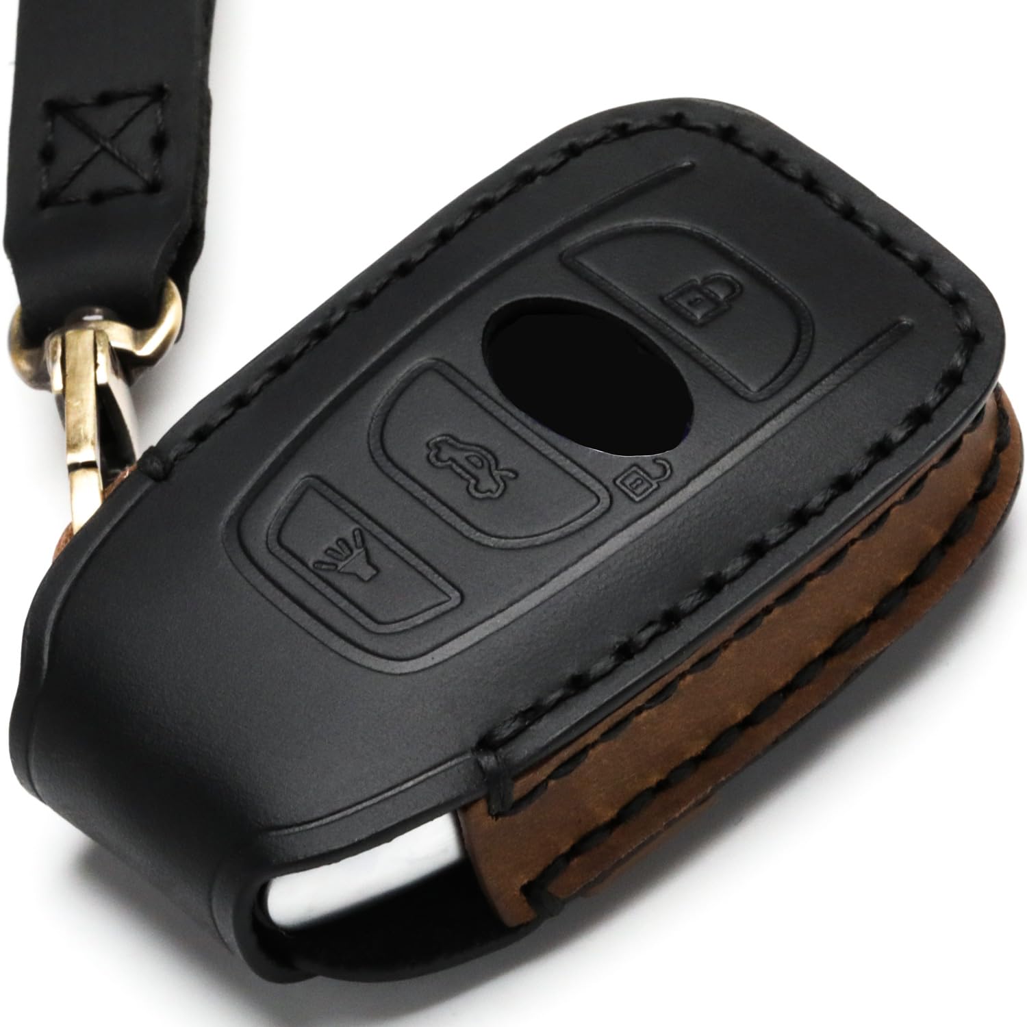 ZiHafate Leather Key Fob Case for Subaru Forester Impreza Outback WRX BRZ Legacy XV Crosstrek Keyless Remote Control A-Black - View 2 of 8