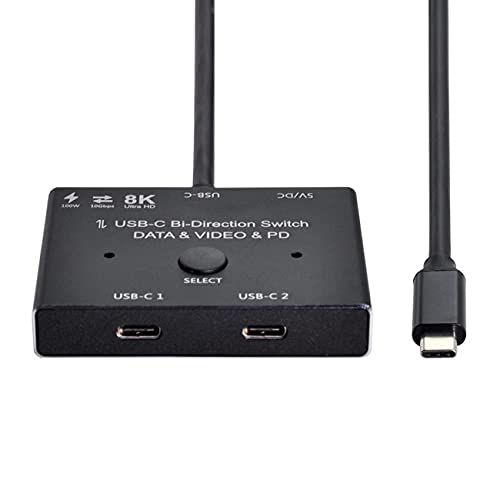 NFHK NFHK USB-C Type-C Bi-Direction Switch MST Hub 1 to 2 Supports 8K Video Data PD 100W 10Gbps Fast Charging - View 4 of 7