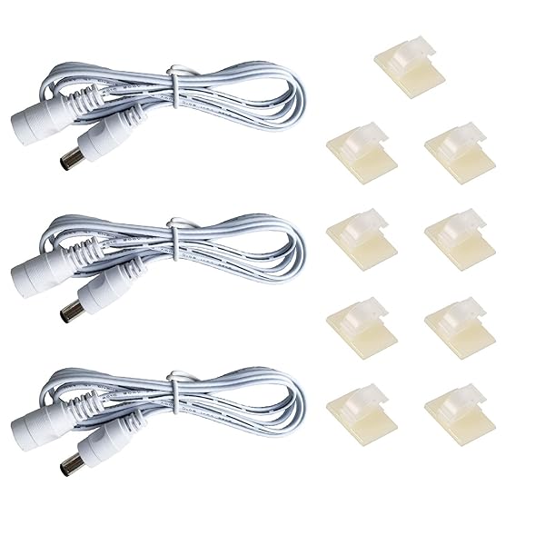 Litever Litever 3 Pack 3.3 FT Extension Cable Male to Female 20 AWG Universal DC Barrel Connector for LED Lighting and Security Cameras