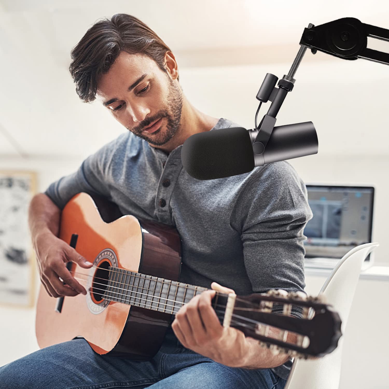 Boseen Boseen Microphone Cover for SM7B, Mic Cover Foam Microphone Windscreen Compatitable with SM7B Professional Mic Foam for SM7B Recording Condenser - View 6 of 7