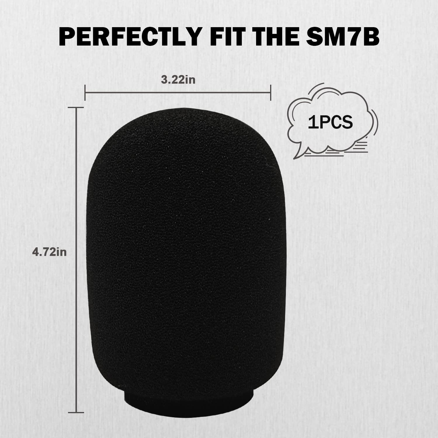 Boseen Boseen Microphone Cover for SM7B, Mic Cover Foam Microphone Windscreen Compatitable with SM7B Professional Mic Foam for SM7B Recording Condenser - View 7 of 7