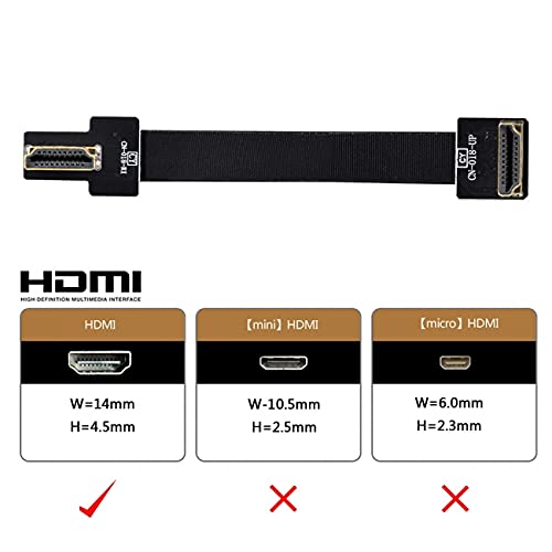 NFHK CYFPV Dual 90 Degree HDMI Male to Male Flat Cable 30CM for FPV HDTV Multicopter Aerial Photography - View 7 of 7
