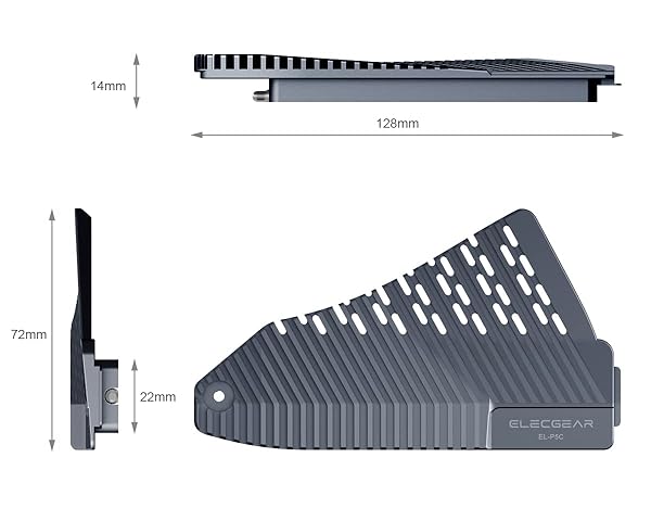 ElecGear ElecGear PS5 NVMe SSD Heatsink Solid Aluminum Cooler for Playstation 5 Internal PCIe M.2 NVMe 4.0 Gaming Memory with Thermal Pads - View 9 of 9