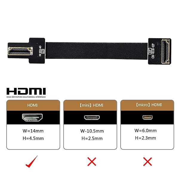 cablecc Cablecc CYFPV Dual 90 Degree HDMI Male to Male Flat Cable 30cm for FPV HDTV Multicopter Aerial Photography - View 9 of 9