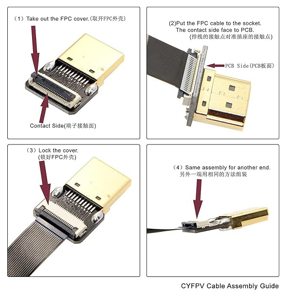 cablecc Cablecc CYFPV Dual 90 Degree HDMI Male to Male Flat Cable for FPV Multicopter Aerial Photography 10cm - View 8 of 9