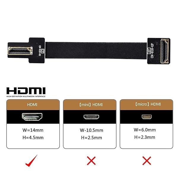 cablecc Cablecc CYFPV Dual 90 Degree HDMI Male to Male Flat Cable for FPV Multicopter Aerial Photography 10cm - View 9 of 9