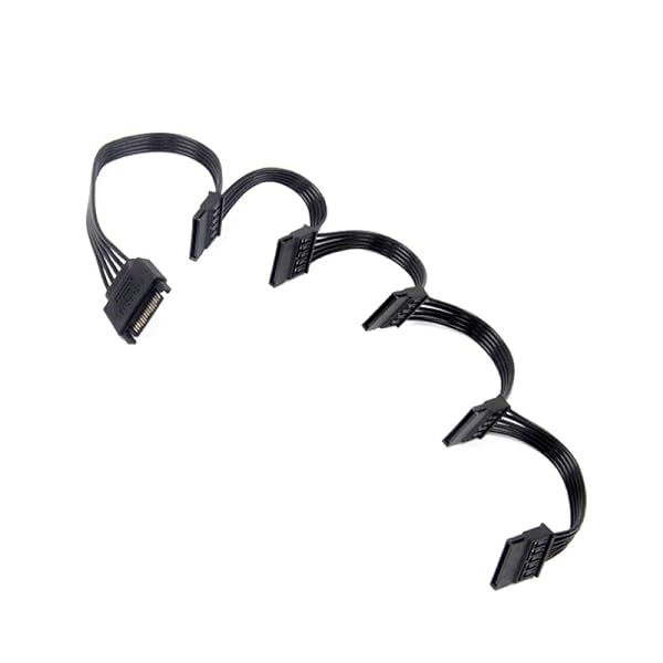 RGEEK RGEEK 24 Inch SATA Power Splitter Cable 15 Pin to 5 SATA for HDD SSD Optical Drives