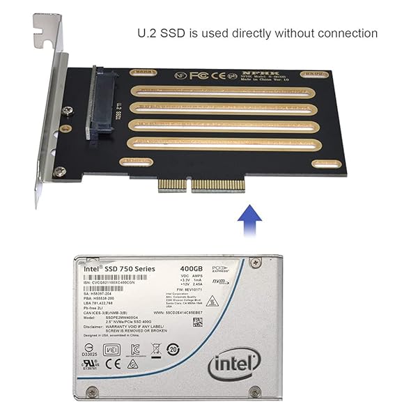 xiwai Xiwai PCI-E 3.0 x4 Lane to U.2 U2 Kit Host Adapter for Intel Motherboard and 750 NVMe PCIe SSD - View 9 of 10