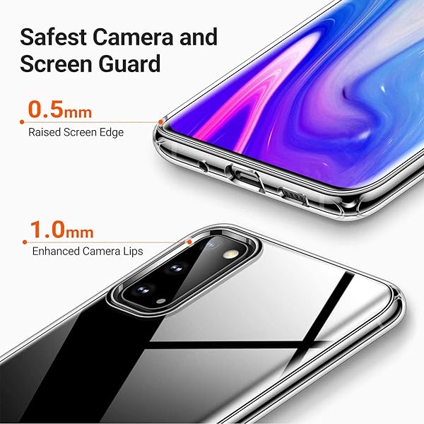 HHUAN HHUAN Clear Soft Silicone Phone Case for ZTE Axon 30 Pro 5G Shock Absorption TPU Bumper Protective Cover 2 Piece - View 6 of 10