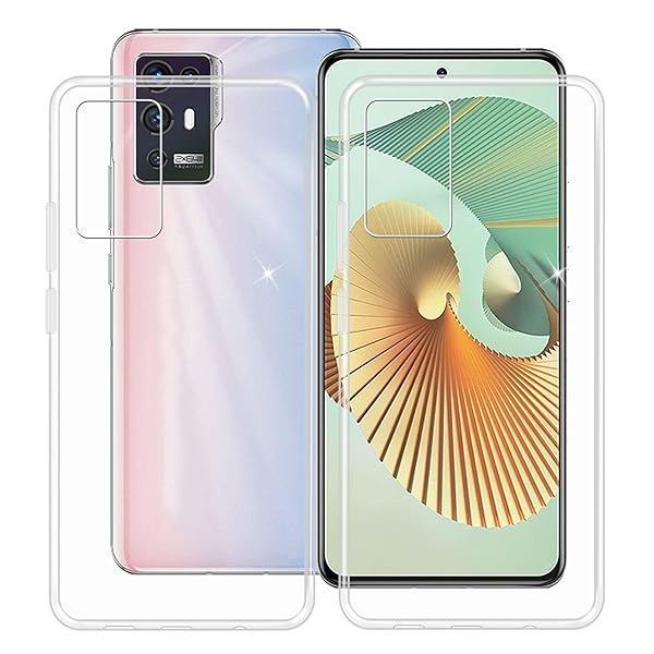 HHUAN HHUAN Clear Soft Silicone Phone Case for ZTE Axon 30 Pro 5G Shock Absorption TPU Bumper Protective Cover 2 Piece - View 2 of 10