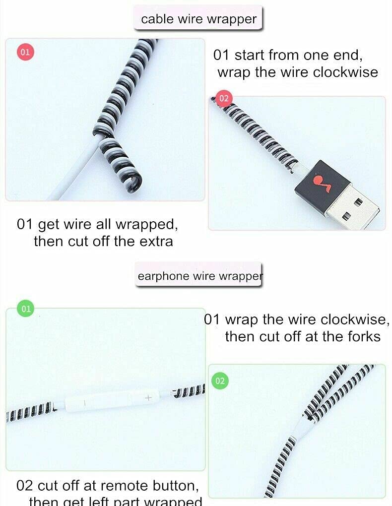 VizGiz VizGiz 7 Pack Wired Earbuds Cable Protector Headphones Strain Relief Cable Boot Spiral Sleeve Protective Cover Cord Saver for Apple EarPods in-Ear - View 6 of 8