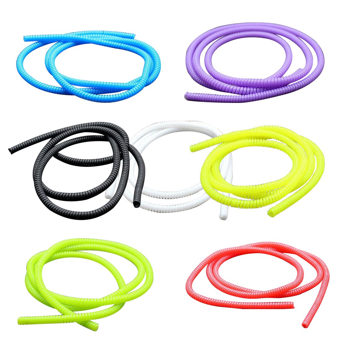 VizGiz 7 Pack Wired Earbuds Cable Protector Headphones Strain Relief Cable Boot Spiral Sleeve Protective Cover Cord Saver for Apple EarPods in-Ear