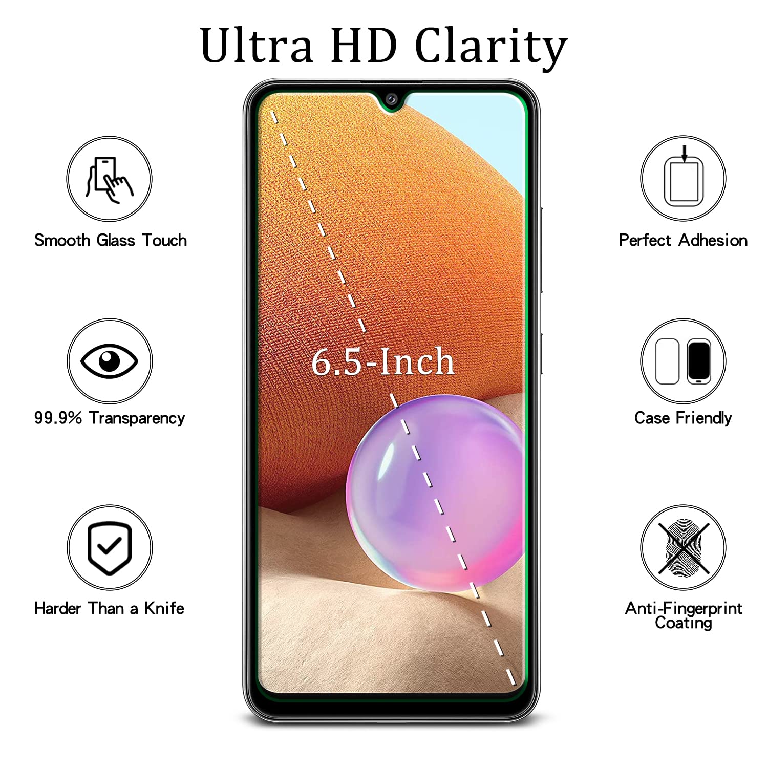 MAYtobe MAYtobe [2 Pack Designed for Samsung Galaxy A32 5G Tempered Glass Screen Protector, Anti Scratch, Bubble Free, Case Friendly - View 2 of 6