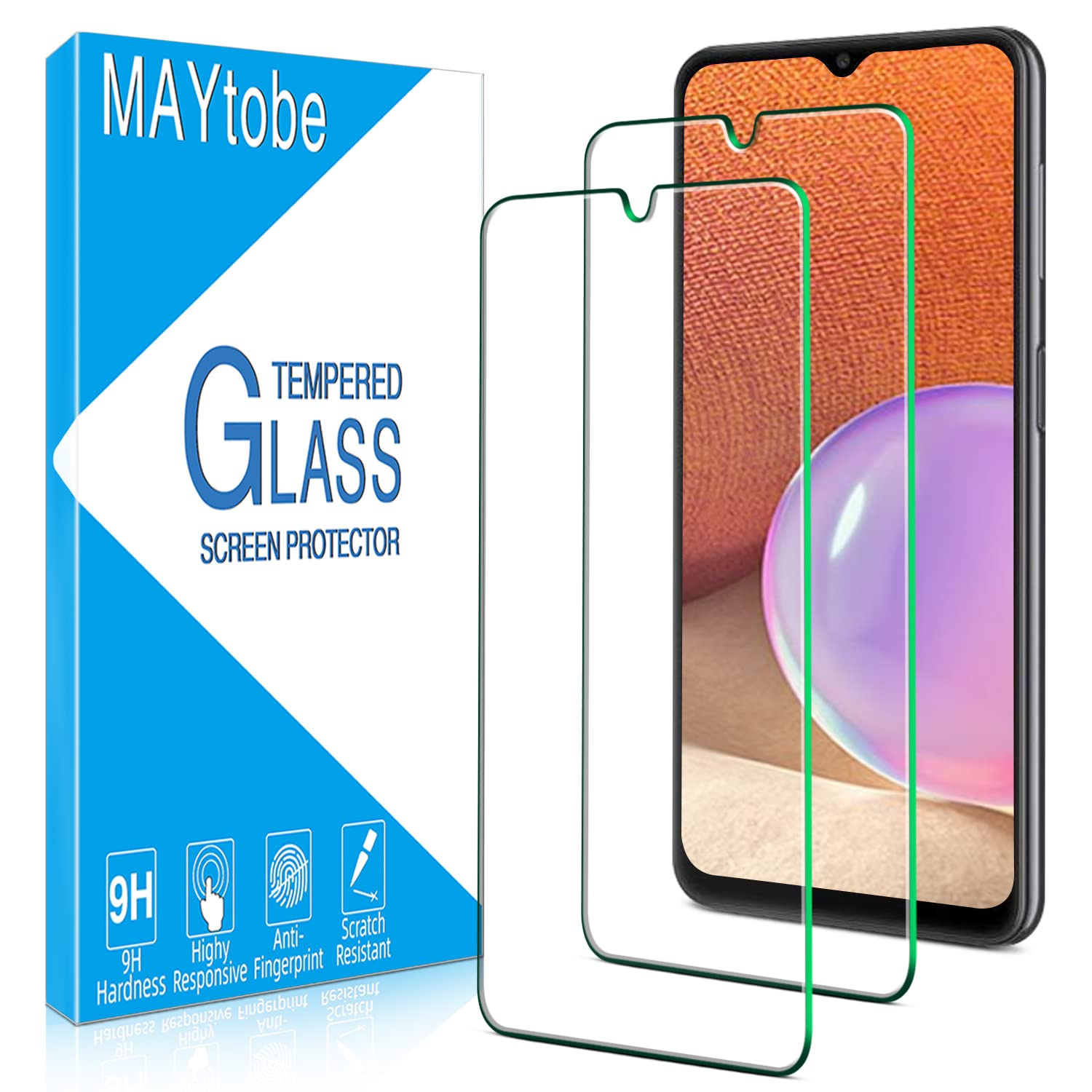 MAYtobe MAYtobe [2 Pack Designed for Samsung Galaxy A32 5G Tempered Glass Screen Protector, Anti Scratch, Bubble Free, Case Friendly