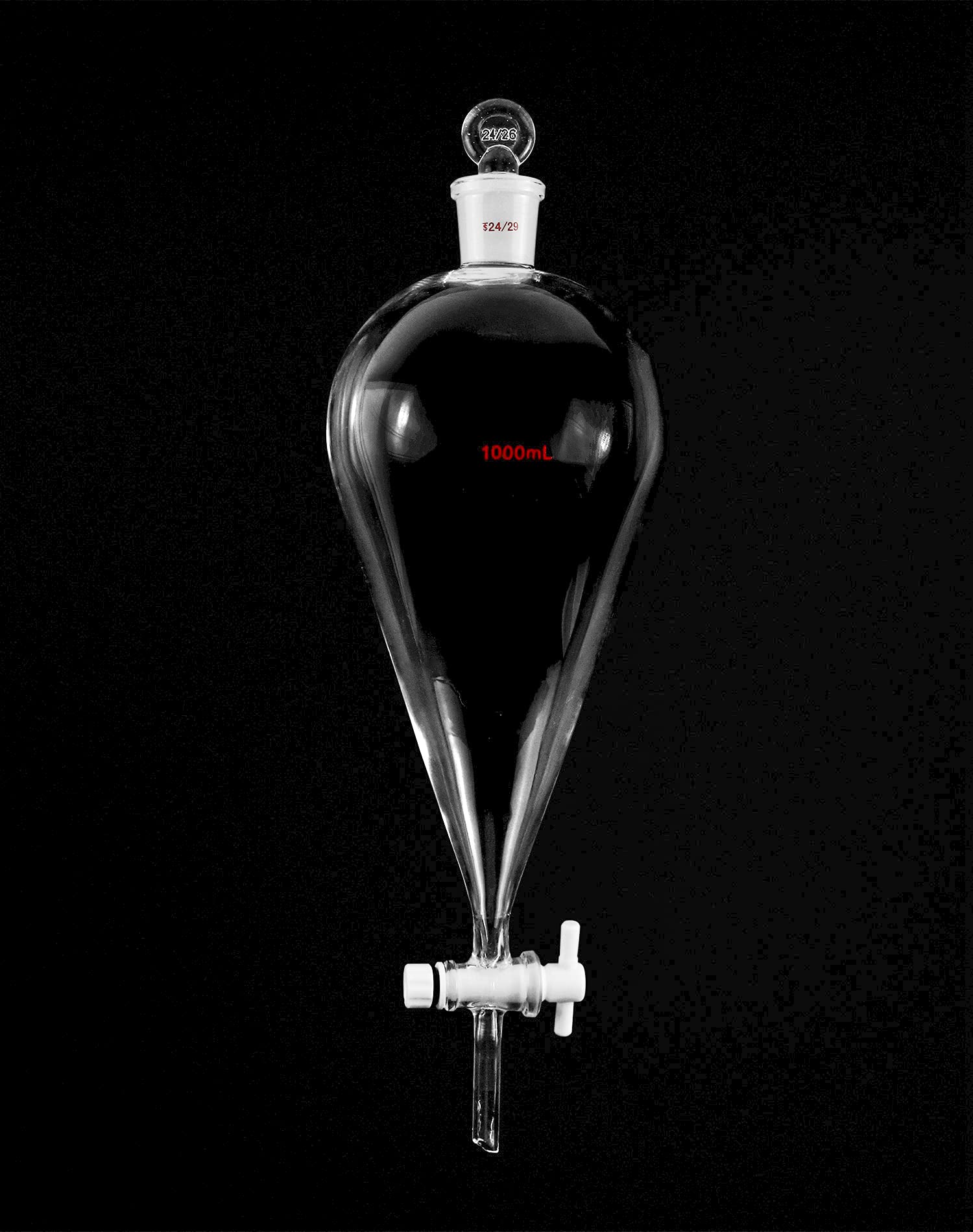 QWORK QWORK 1000ml Separating Funnel with 24 29 Joints and Stopcock - View 2 of 6
