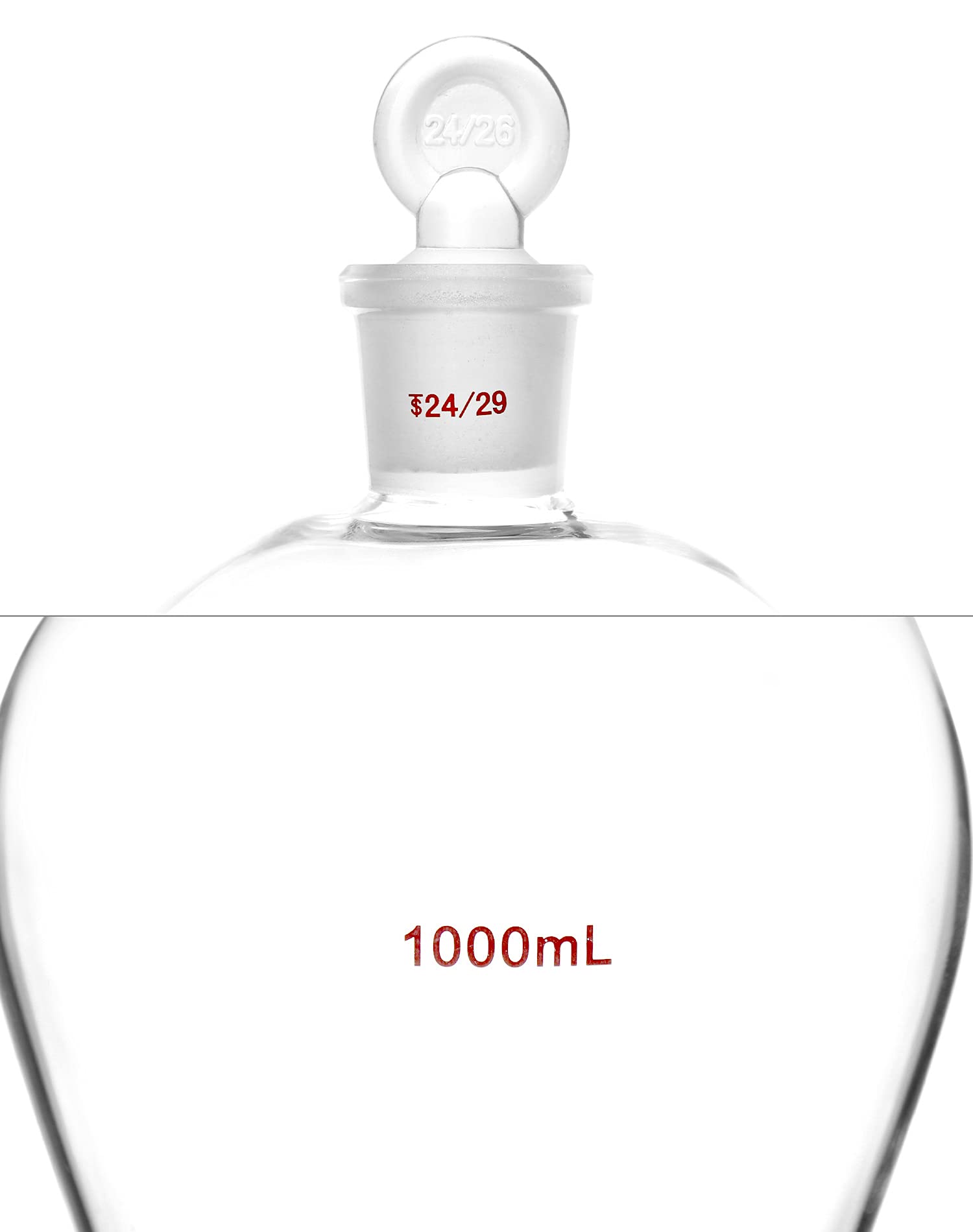 QWORK QWORK 1000ml Separating Funnel with 24 29 Joints and Stopcock - View 4 of 6