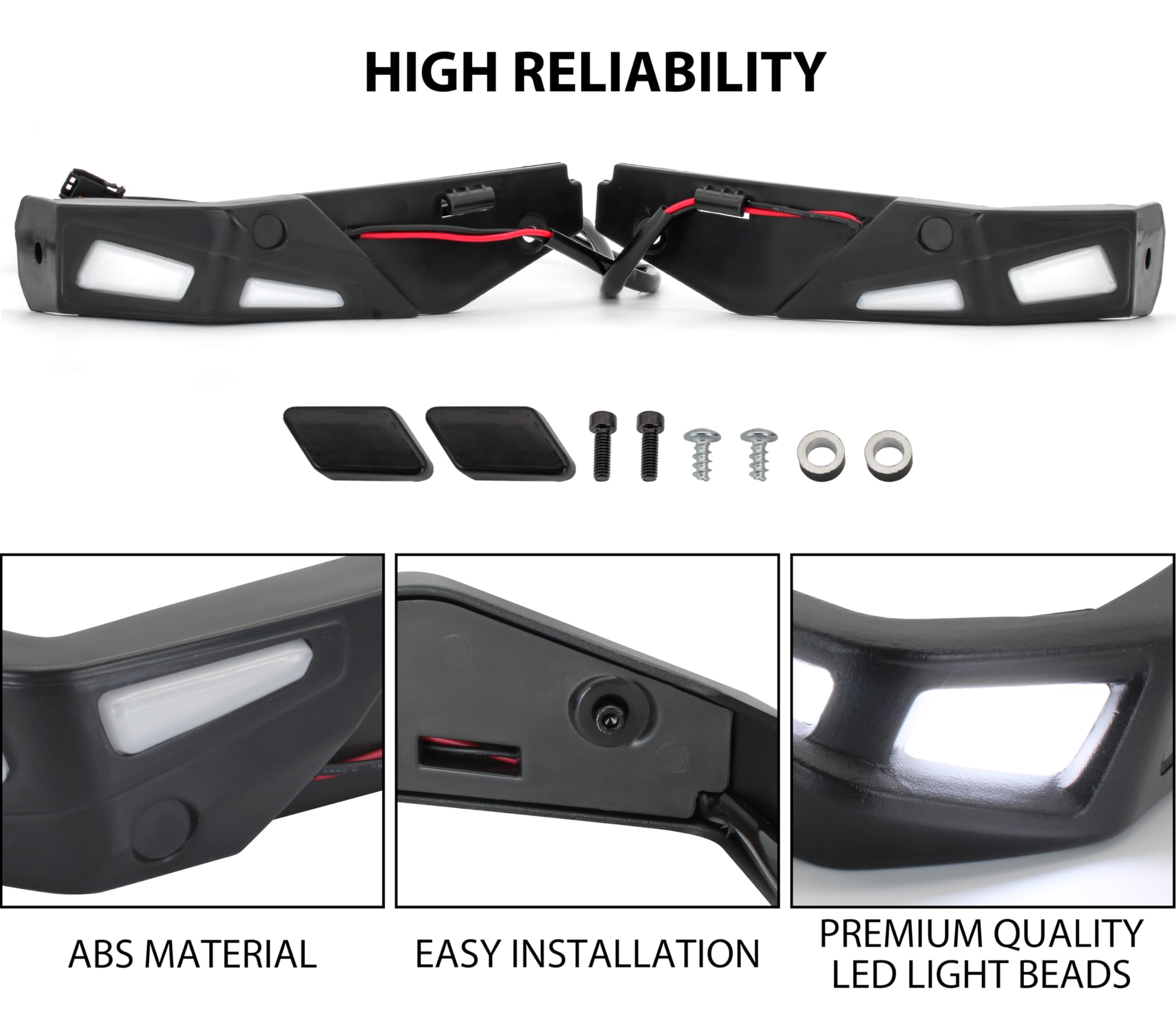 SAUTVS SAUTVS Handguards LED Lights for Can Am Ryker, Aluminum Hand Guards LED Lights Lamps Lighting Kit for Can-Am Ryker 600 900 Sport Rally All Models - View 3 of 8