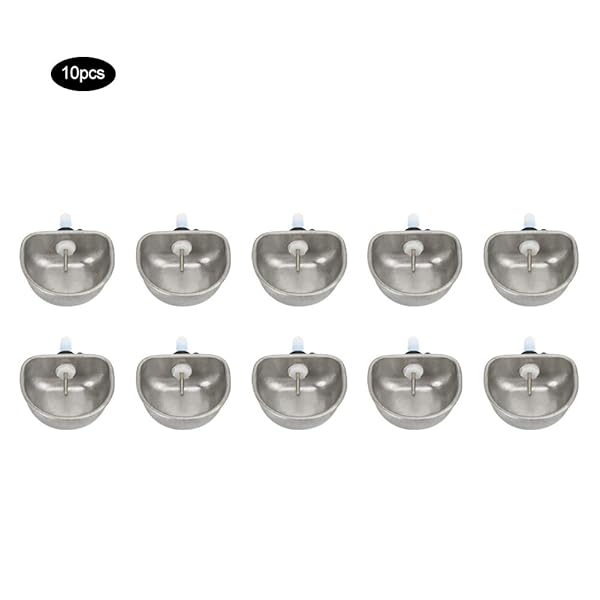 Pssopp 10PCS Rabbit Water Feeder Stainless Steel Nipple Drinking Bowl Anti-Scratch Breeding Equipment for Healthy Rabbits - View 5 of 10