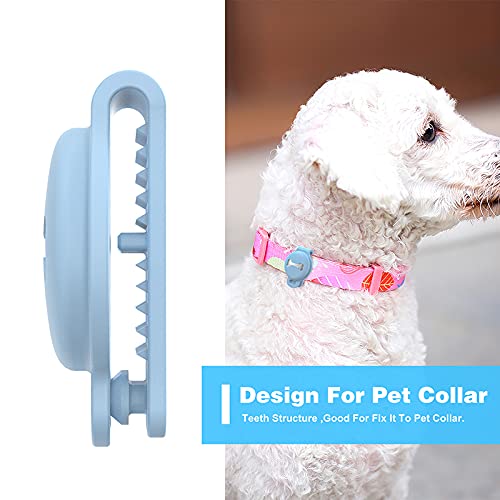 Skywin Skywin Silicone Case for Apple Tracker Pet Collar Secure Dog Clip Holder Anti-Loss Dustproof Soft Silicone Tag Cover Light Blue - View 3 of 7