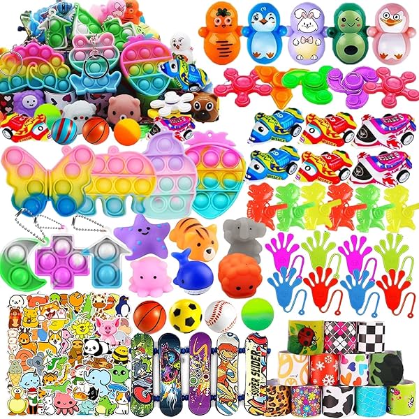 Beilunt 117 Pack Party Favors Toy Assortment Bundle for Kids Birthday Bag Fillers Carnival Prizes School Rewards Treasure Box Toys Goodie Bags Bulk