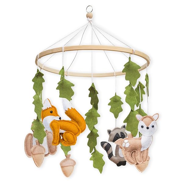 First Landings First Landings Woodland Baby Mobile for Crib | Gender Neutral Nursery Decor & Forest Animal Theme