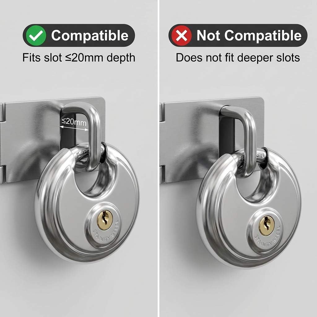 QWORK QWORK Disc Locks, 1 Pack Heavy Duty Steel Keyed Padlock Disc Storage Locks for Storage Unit, Moving Trailers, Shed, Fence, 3 8" Shackle - View 3 of 7