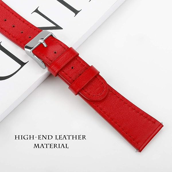 E ECSEM Floral Printed Leather Watch Strap for Letsfit EW1 IW1 Compatible Replacement Bands for Men and Women Red Fadeless Pattern - View 6 of 7