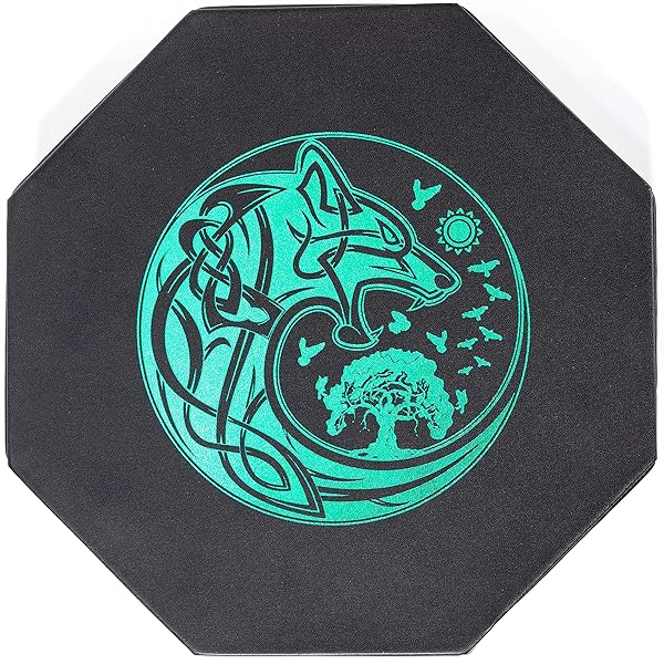 Soar Forge DND Dice Tray Premium 8 Inch Green World Tree Wolf Raven Design Perfect for Rolling and Storing Your Dungeons and Dragons Dice - View 3 of 9