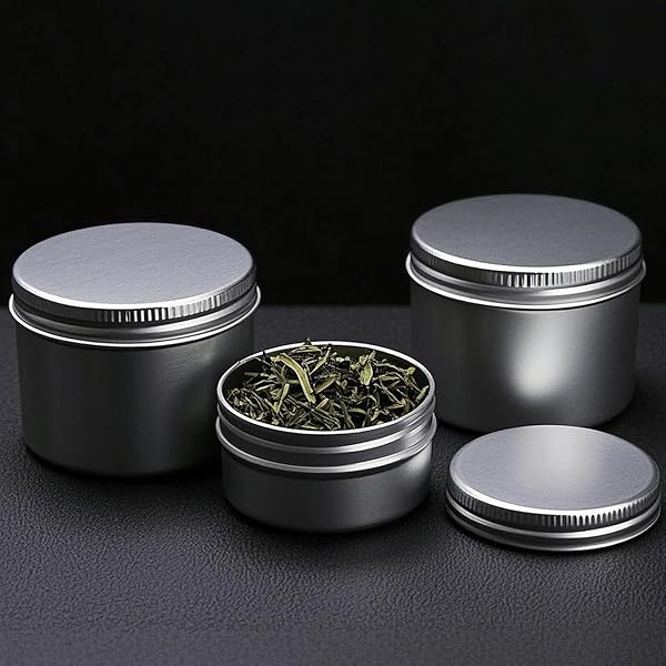 SEHOI 30 Pack 10 OZ Aluminum Tins with Screw Lid for Food Candles Cosmetics Spices and Candies Large Round Metal Containers - View 7 of 9