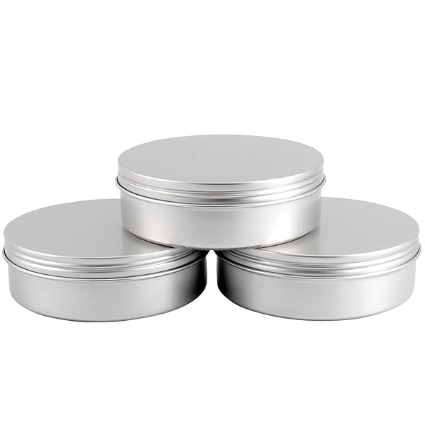 SEHOI 30 Pack 10 OZ Aluminum Tins with Screw Lid for Food Candles Cosmetics Spices and Candies Large Round Metal Containers - View 9 of 9