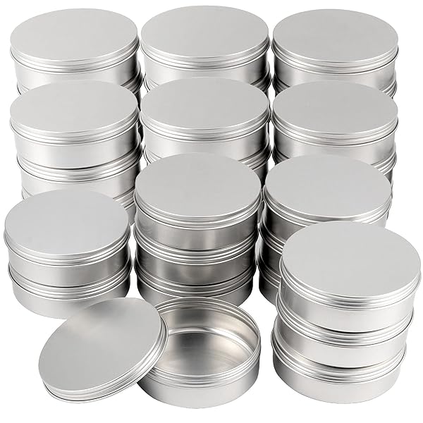 SEHOI 30 Pack 10 OZ Aluminum Tins with Screw Lid for Food Candles Cosmetics Spices and Candies Large Round Metal Containers