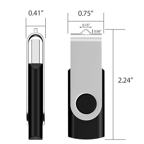 AreTop AreTop 16GB Flash Drives 100 Pack USB 2.0 Swivel Thumb Drives Bulk Memory Stick Jump Drive for Easy Data Storage and Transfer - View 6 of 7