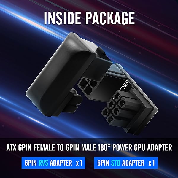 EZDIY-FAB EZDIY-FAB 6 Pin U Turn 180 Degree Angle Connector Power Adapter for Desktop Graphics Card Standard Reverse Type 2-Pack - View 5 of 8