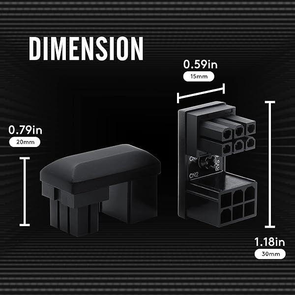 EZDIY-FAB EZDIY-FAB 6 Pin U Turn 180 Degree Angle Connector Power Adapter for Desktop Graphics Card Standard Reverse Type 2-Pack - View 7 of 8