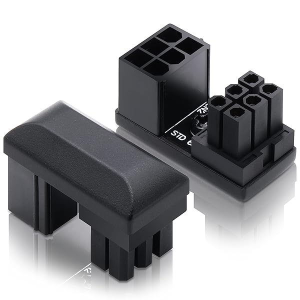EZDIY-FAB EZDIY-FAB 6 Pin U Turn 180 Degree Angle Connector Power Adapter for Desktop Graphics Card Standard Reverse Type 2-Pack - View 2 of 8