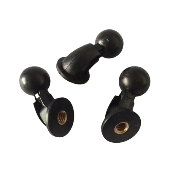 VizGiz 2 Pack Ball Mount Adapter 1/4 inch to 17mm for Tripod Selfie Grip Stand Phone Tablet Clip Cradle Clamp Holder Black