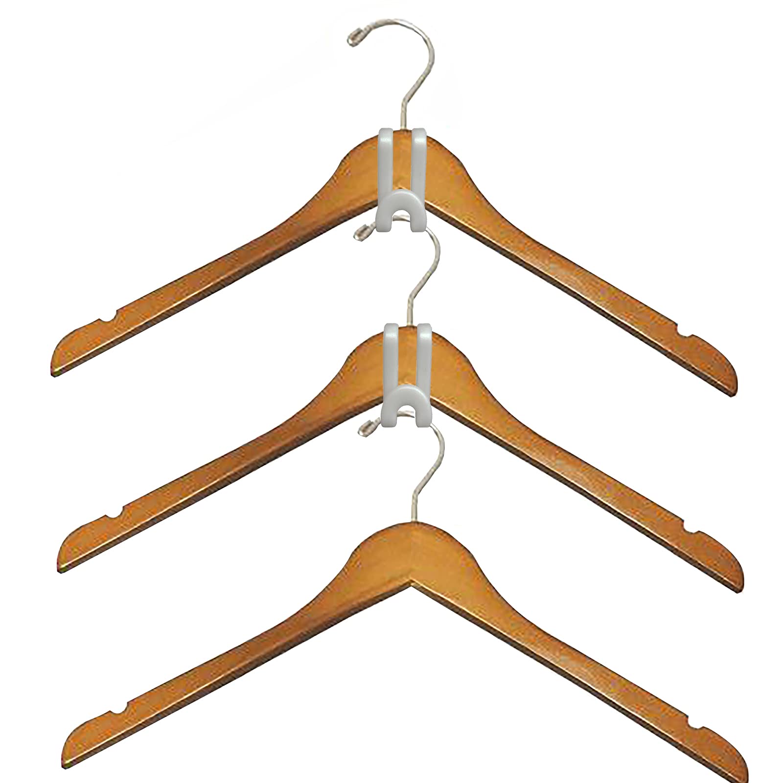 PCTC 25 Pcs Clothes Hanger Connector Hooks Mini Cascading Hanger Hooks Hanger Extender Heavy Duty Clothes Hangers Space Saving for Closet(Grey) - View 2 of 7