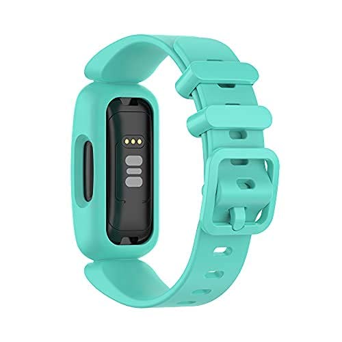 E ECSEM ECSEM Soft Silicone Replacement Bands for Fitbit Ace 3 Smart Watch in Yellow Lemon and Teal - View 3 of 10