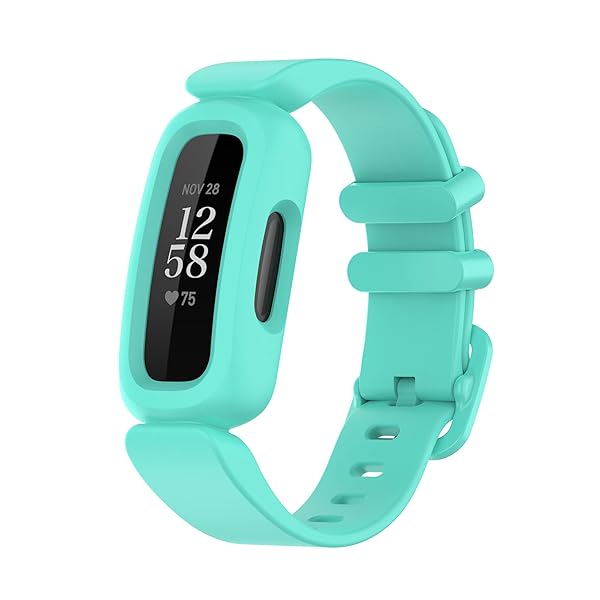 E ECSEM ECSEM Soft Silicone Replacement Bands for Fitbit Ace 3 Smart Watch in Yellow Lemon and Teal - View 7 of 10