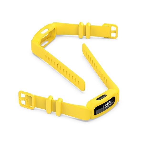 E ECSEM ECSEM Soft Silicone Replacement Bands for Fitbit Ace 3 Smart Watch in Yellow Lemon and Teal - View 9 of 10