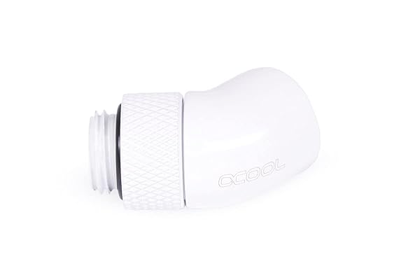 Alphacool Alphacool 17487 Eiszapfen 45 Degree Rotatable G1/4 Angled Adaptor White for Efficient Liquid Cooling Solutions - View 4 of 4