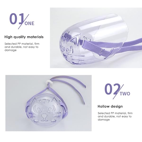 GLOGLOW Breathable Cat Muzzle Set 3pcs Anti Bite Mouth Cover for Training Chewing Barking Suitable for All Cats and Dogs - View 3 of 10