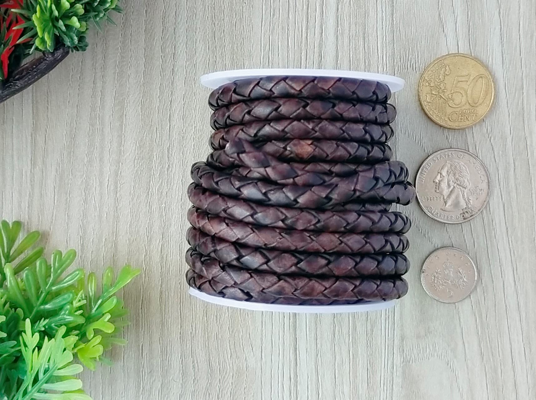 Cords Essentials Cords Essentials Round Braided Genuine Leather String Bolo Cord, Rope for Jewelry Making, Necklaces, Bracelets, Wraps, Crafts and Hobby Projects - View 4 of 4