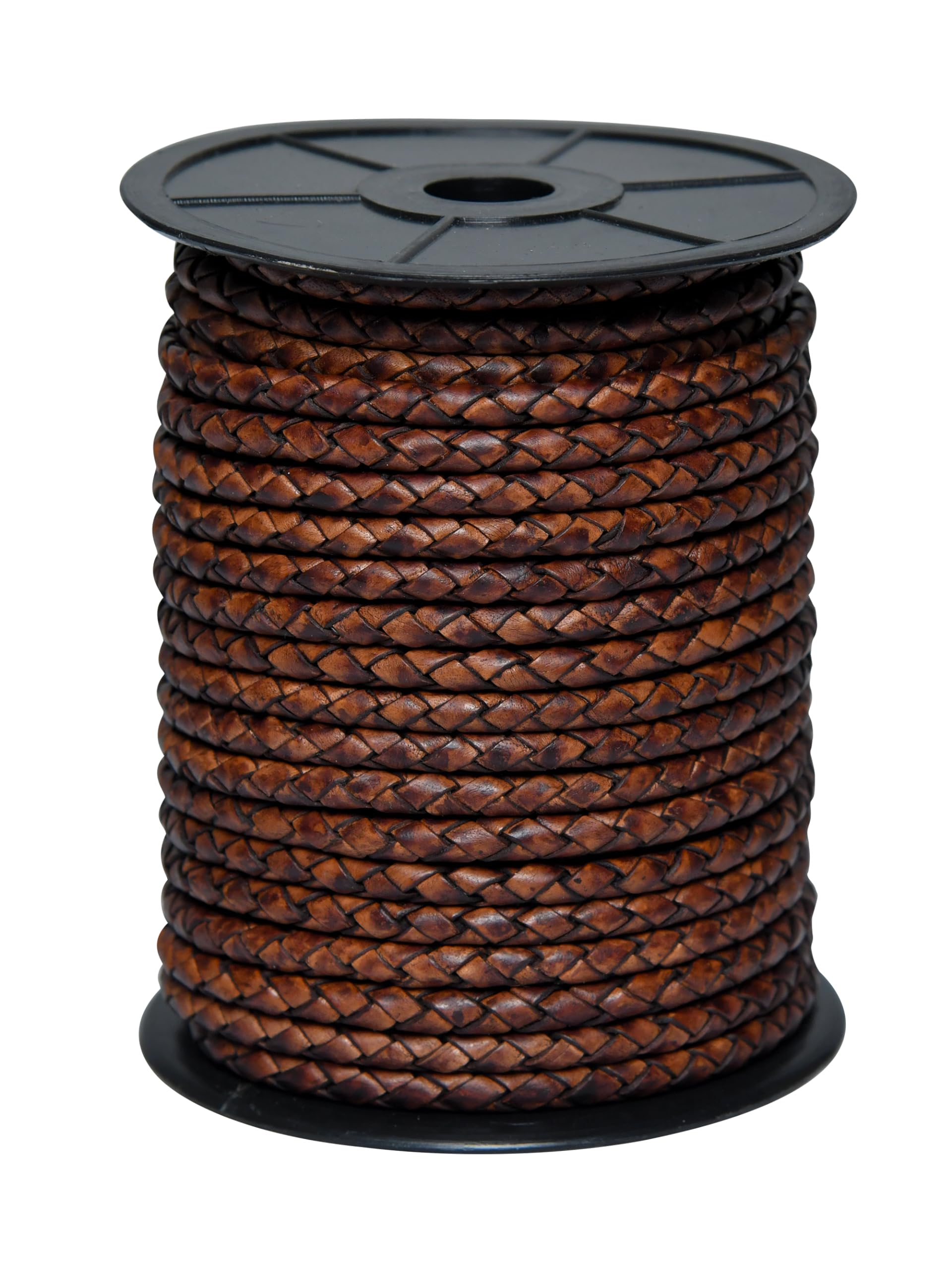 Cords Essentials Cords Essentials Round Braided Genuine Leather String Bolo Cord, Rope for Jewelry Making, Necklaces, Bracelets, Wraps, Crafts and Hobby Projects