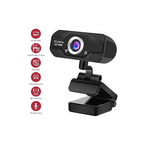CODi CODi Aquila HD 1080P Webcam: High-Quality Fixed-Focus for Clear Video Calls - View 4 of 9